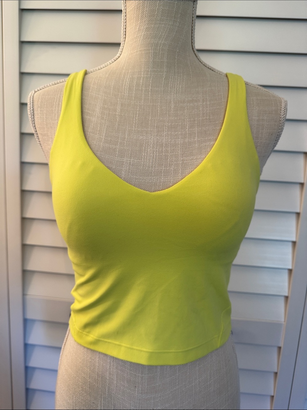 Lululemon Align Neon Yellow V-Neck Crop Tank with built in bra